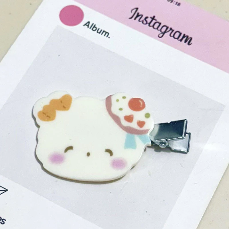Sanrios Acrilico Carino Fermagli Per Capelli Kawaii Animale Del Fumetto Hellokittys Cinnamoroll Forcella Laterale per Le Donne Accessori Per Capelli Delle Ragazze Regalo