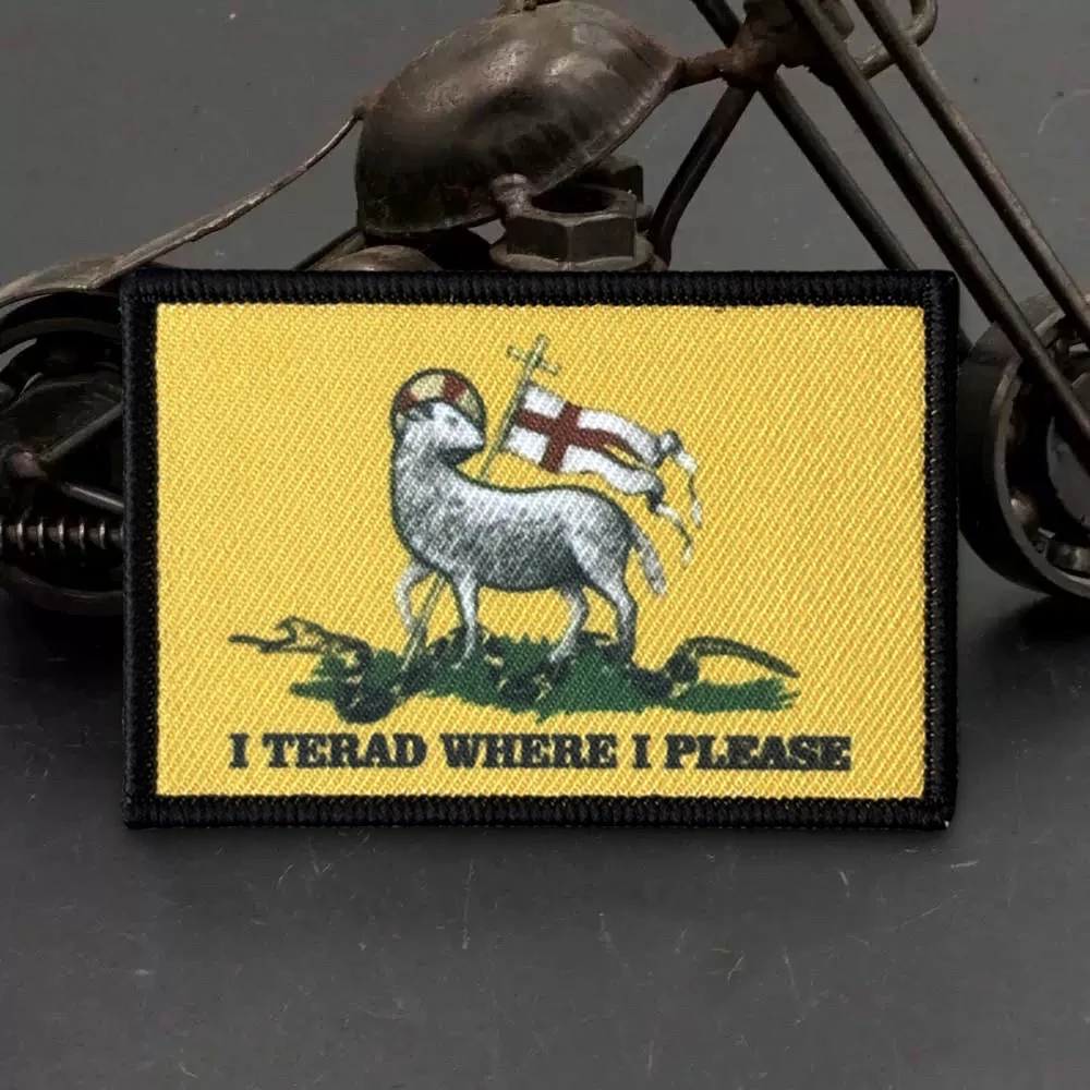 Gadsden Flag Morale Tactical Patches I Tread Where I Please Christan Hook&Loop Patch Military Badge Armband Backpack Stickers
