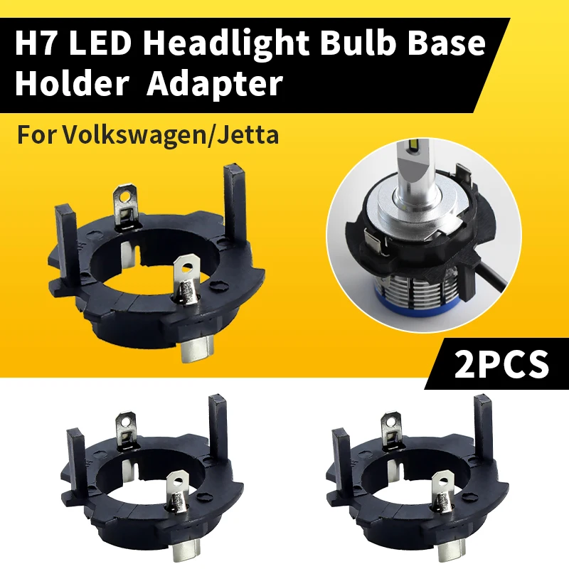 2Pcs H7 LED Headlight Bulb Adapter Car Light Holder Socket Base For Volkswagen MK5 GTI Golf Jetta Type A Golf 5 Jetta MK5