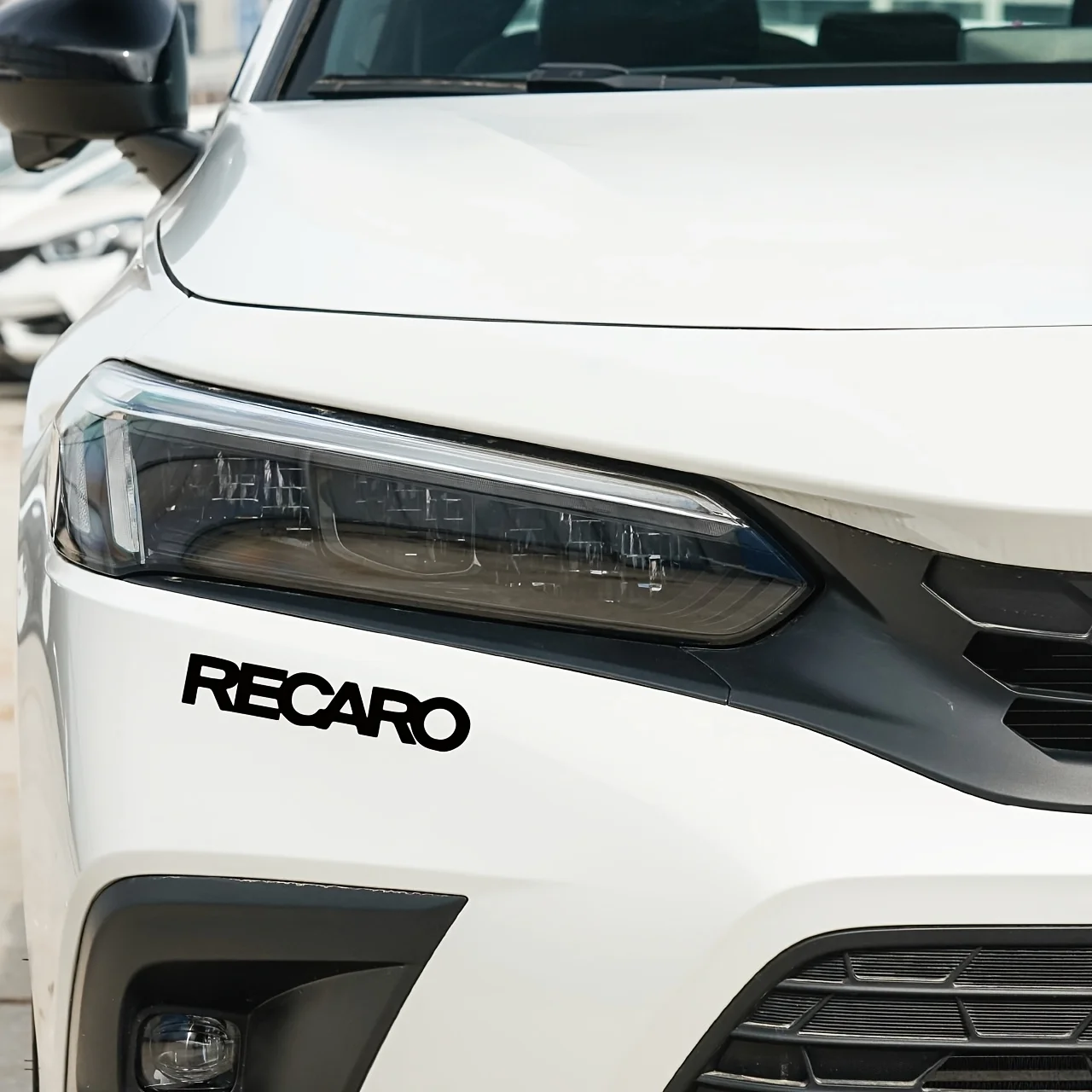 Pegatina con logo RECARO - Calcomanía de PE para, camiones, motocicletas, puertas y - Diseño icónico de marca RECARO (negro/blanco)