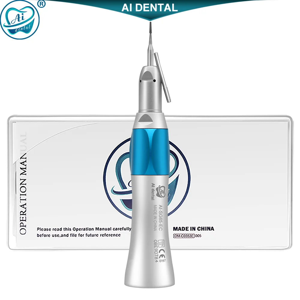 Dental lab straight handpiece 1:1 air motor handpiece outer water without LED for dentist clinic micro implant surgery XSG-65EC