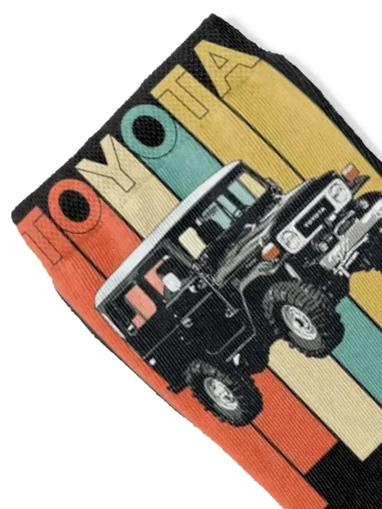 FJ40 Land Cruiser Retro (on black) Socks loose colored Ladies Socks Men's