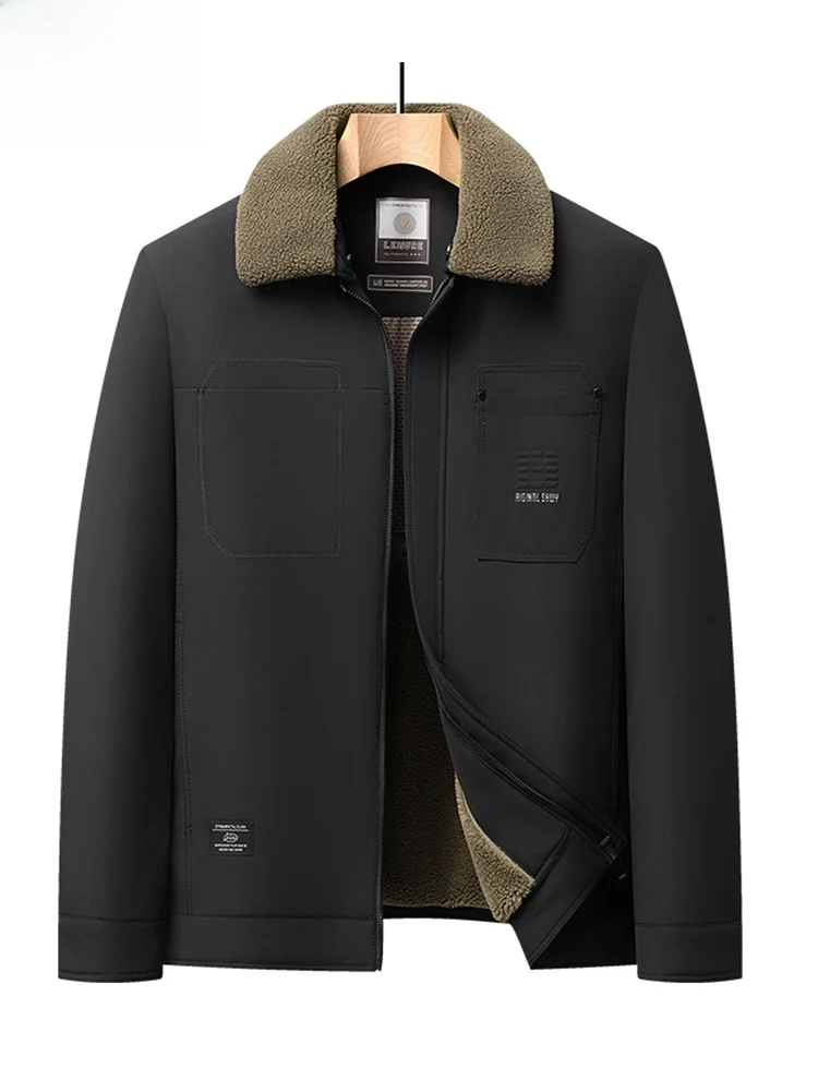 

TUCANO 2025 Новая мужская куртка с воротником-стойкой, съемным меховым воротником, для среднего возраста, осенне-зимняя, повседневная верхняя одежда, приталенный крой, на флисовой подкладке