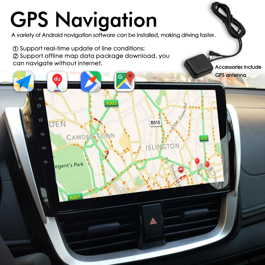 Stereo Radio mobil Android 13, suara AI 8 + 128GB untuk Toyota Vios (2013-2017) Yaris SE navigasi GPS pemutar Multimedia Video