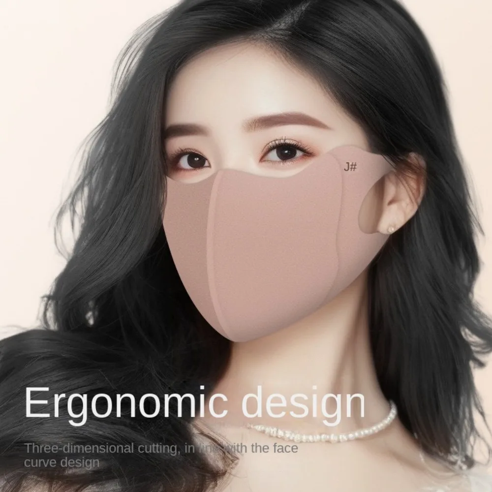 

Новая дышащая маска из ледяного шелка, анти-УФ-пылезащитная солнцезащитная маска, моющаяся вуаль для лица, унисекс