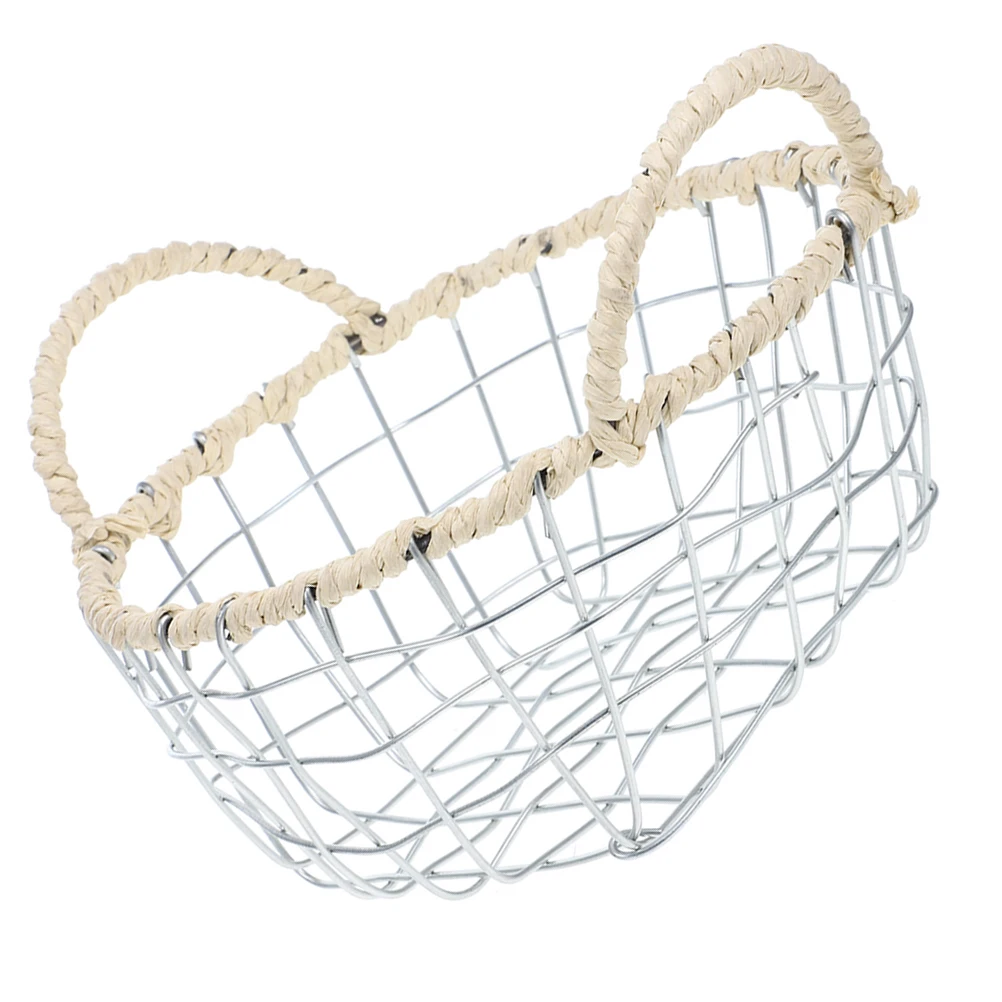 

Iron Snack Storage Basket Sturdy Metal Wire Mesh Fruit Bread ganizer Pantry Countertop Kitchen Bedroom Multifunctional Large