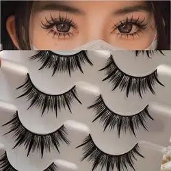 5 pairs of fake eyelashes, thick cosplay, big eyed fake eyelashes, 5 pairs of makeup