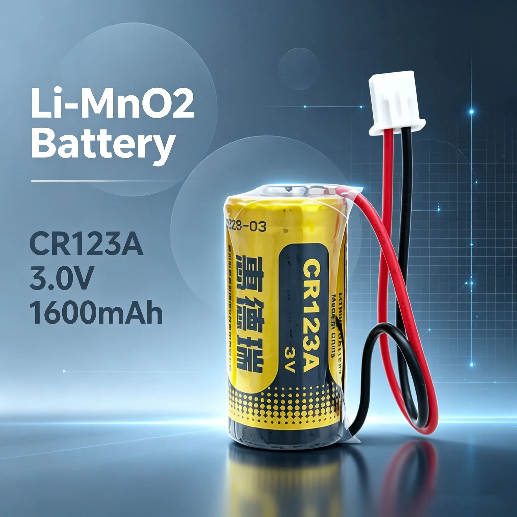 Huiderui CR123A 3V lithium battery, suitable for cameras, water meters, smoke alarms, GPS locators, and IoT devices