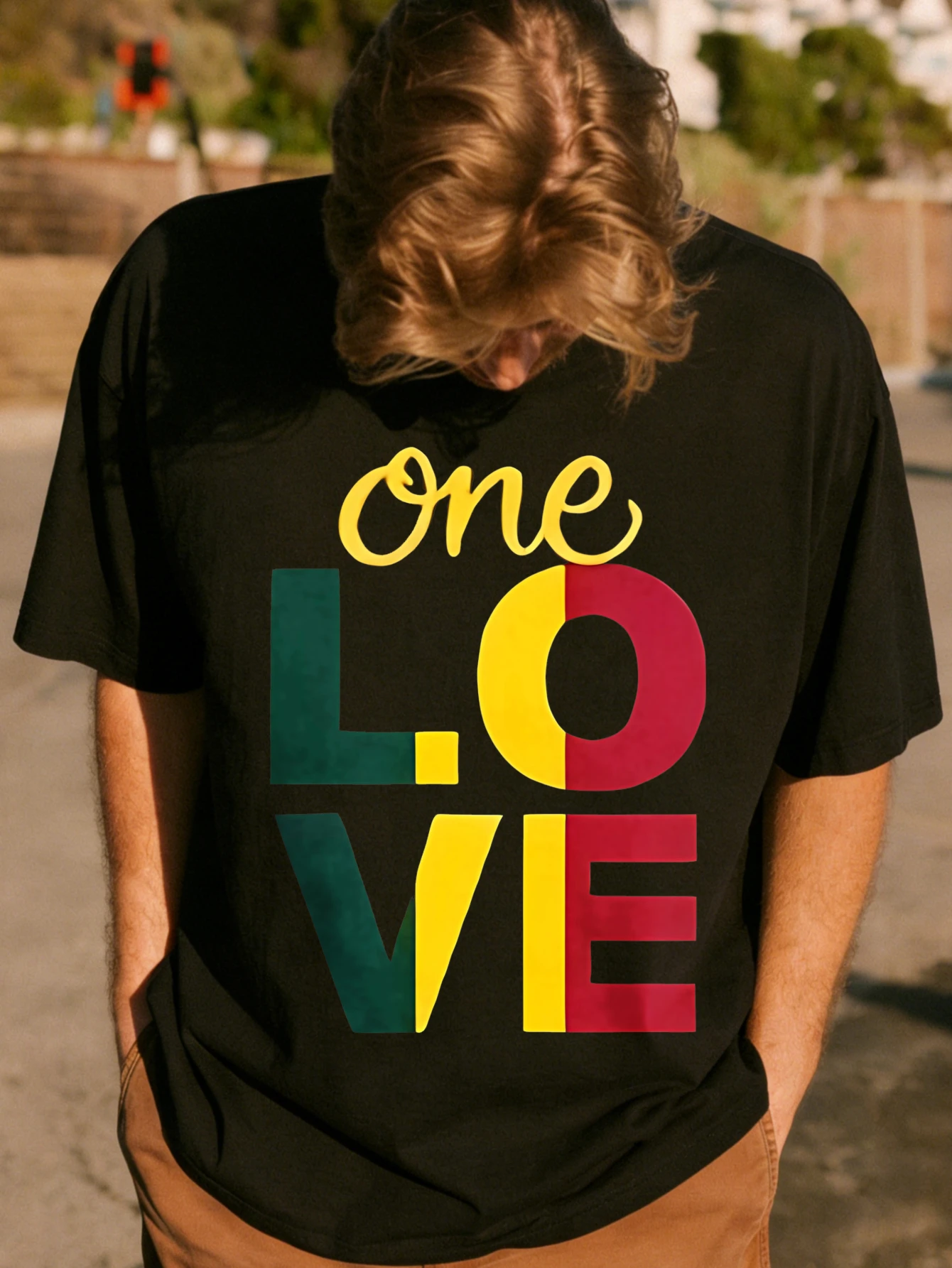 

Mens T Shirts One Love Graphic Printed Cotton Short Sleeve Loose Fit Casual Summer Daily Wear T Shirt for Men Gift for Him