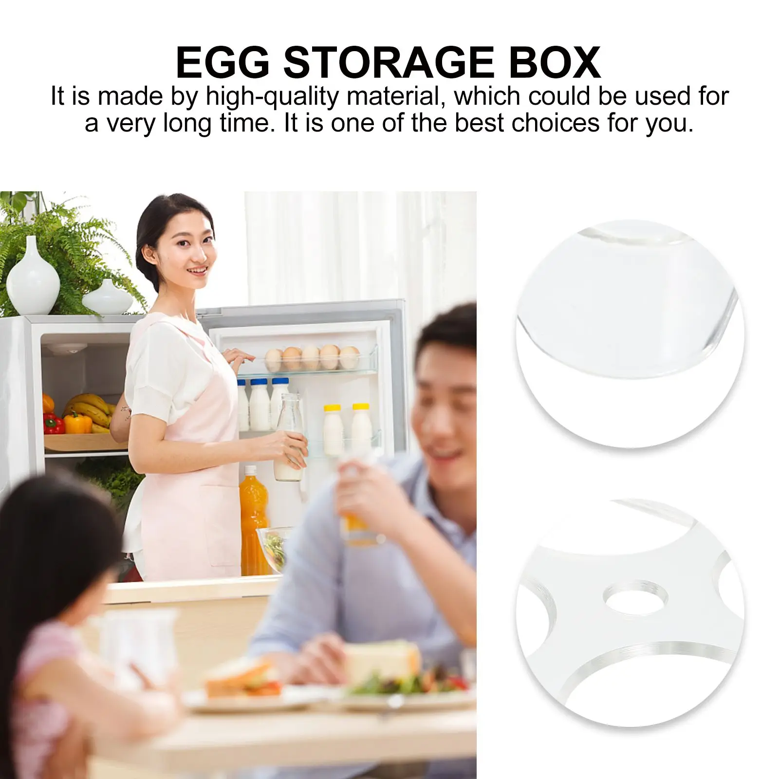 Egg Refrigerator Storage Holder Container Tray Fridge Box Organizer Kitchen Rack Case Fresh Dispenser Chicken Clear Eggs Bin Ei