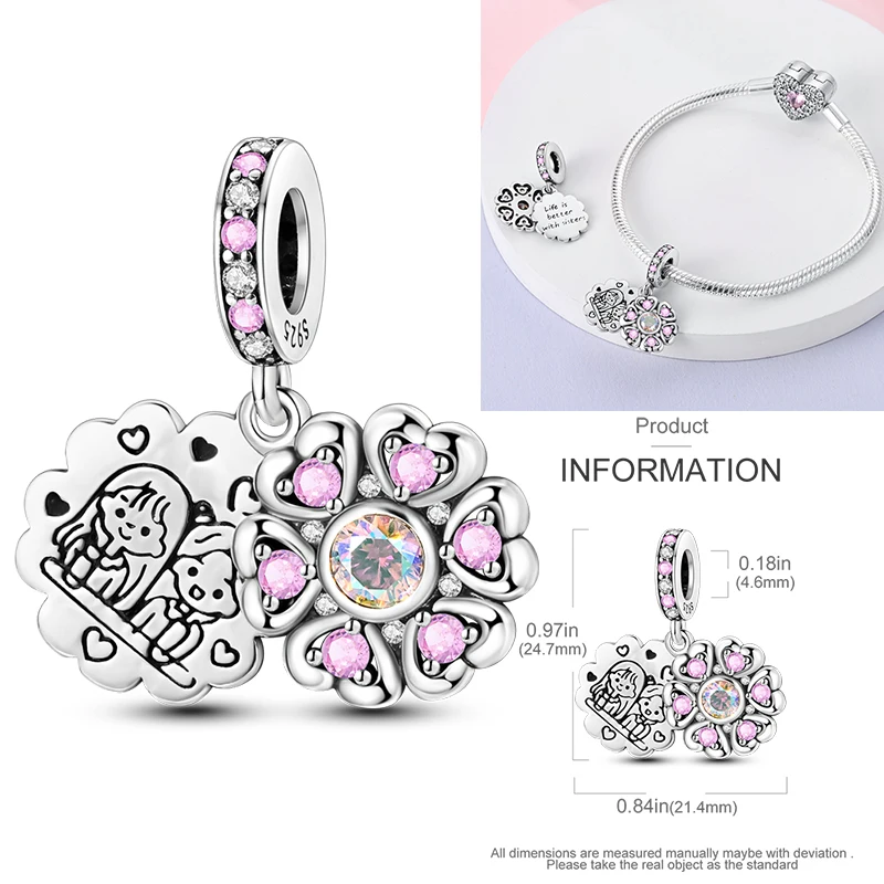 2026 Neuer 925 Sterling Silber Schleifen-Charm Herz Keltischer Knoten Perlen-Anhänger Passend für Europäische Armbänder DIY Damen Schmuck Geschenk – Detail 15