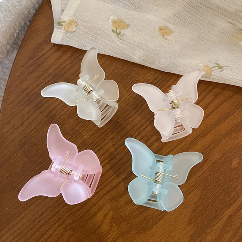 Fairy Butterfly Hair Claw Candy Color Crab Clip Summer Sweet Princess Shark Clip for Women Girl Hairpin Hair Accessories