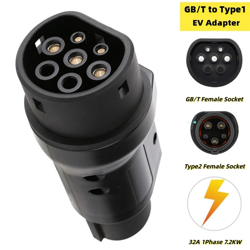 

32A 7KW GBT To Type 1 EV Cable Plug To J1772 Type1 Socket Electric Vehicle Charging Adapter for Car Converter Charger Connector