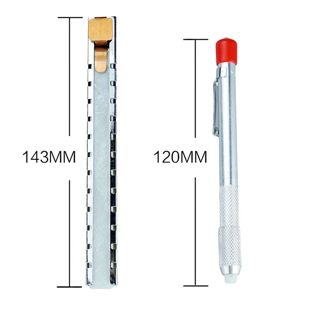 1pc Talc Pen Round/Rectangular Soapstone Marker Holder Marker Stainless Steel Slate Pencil Welding Tool Machinery Manufacturing
