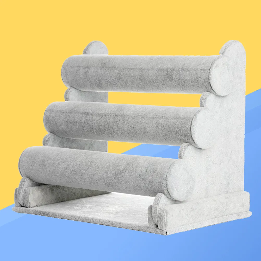 

Detachable 3 Tier Jewelry Display Stand Sturdy Scratch Proof Space Saving Bracelet Stand Bangle Holder for Home Store Use