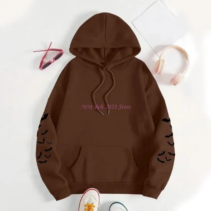 Áo nỉ 49me Halloween dành cho phụ nữ Hooded áo len quái quái đồ họa Bat đồ họa áo sơ mi đồ họa