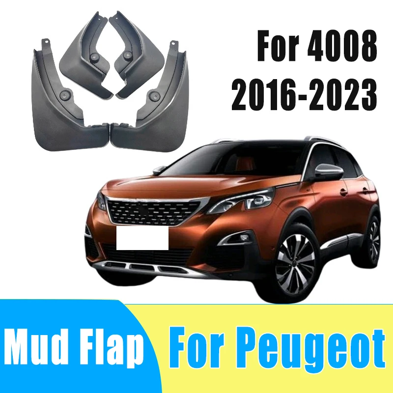 

4pcs Automobiles Tire Mudguard Waterproof Prevent Mud Splashing Car Mud Flap Fender Trim Accessories For Peugeot 4008 2016-2023