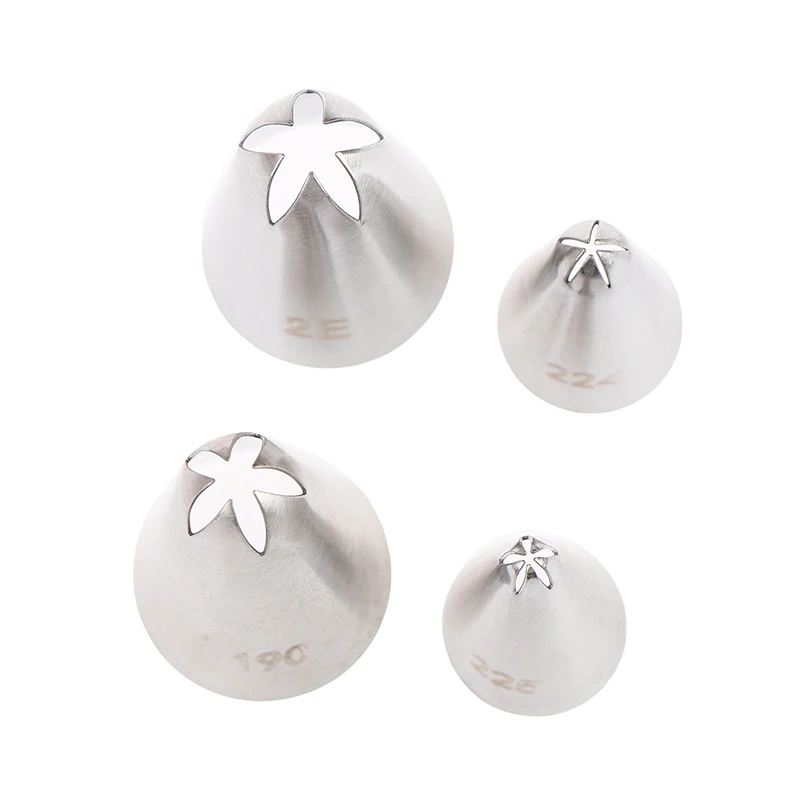 

1/4Pcs Stainless Steel Flower Icing Piping Tips Cupcake Cream Pastry Confectionery Nozzle For Cake Decoration