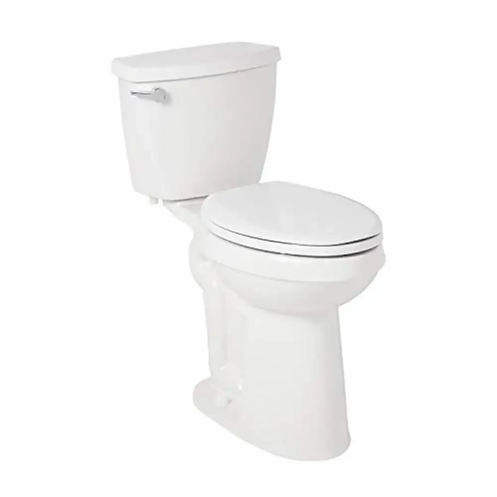 Two-Piece Elongated Toilet 1.28 GPF Floor Mounted Comfort Seat Vitreous China White