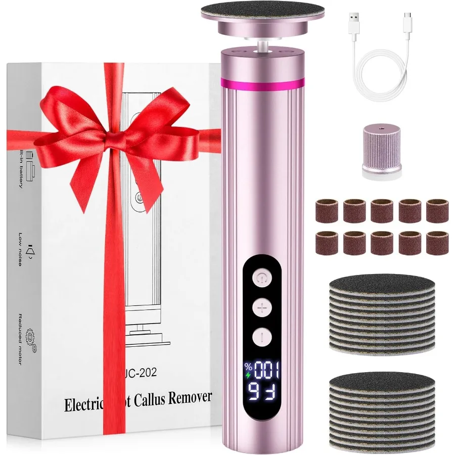 Removedor de callos de pies eléctrico inalámbrico 2 en 1 con herramientas de pedicura profesionales de 13000RPM para uso doméstico San de pie de Metal recargable