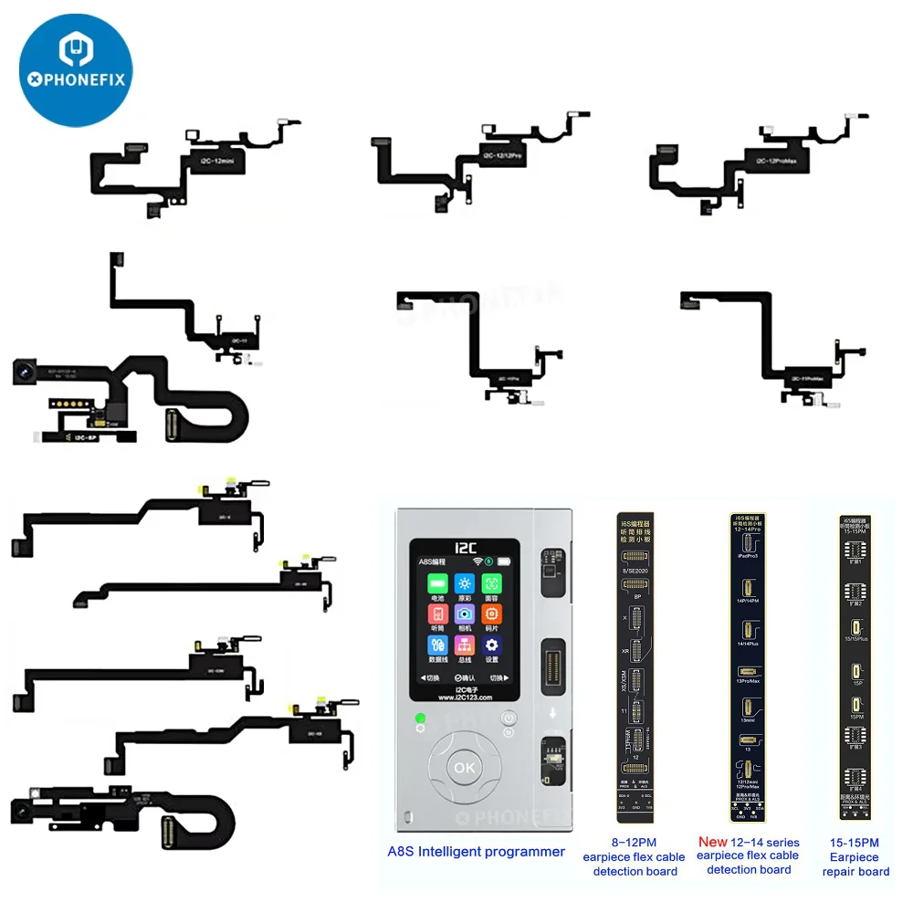 i2C A8S Receiver FPC Detecting Adaptor Earpiece Floodlight Flex Detection Board for iPhone X-15 Pro Max Face ID Truetone Repair
