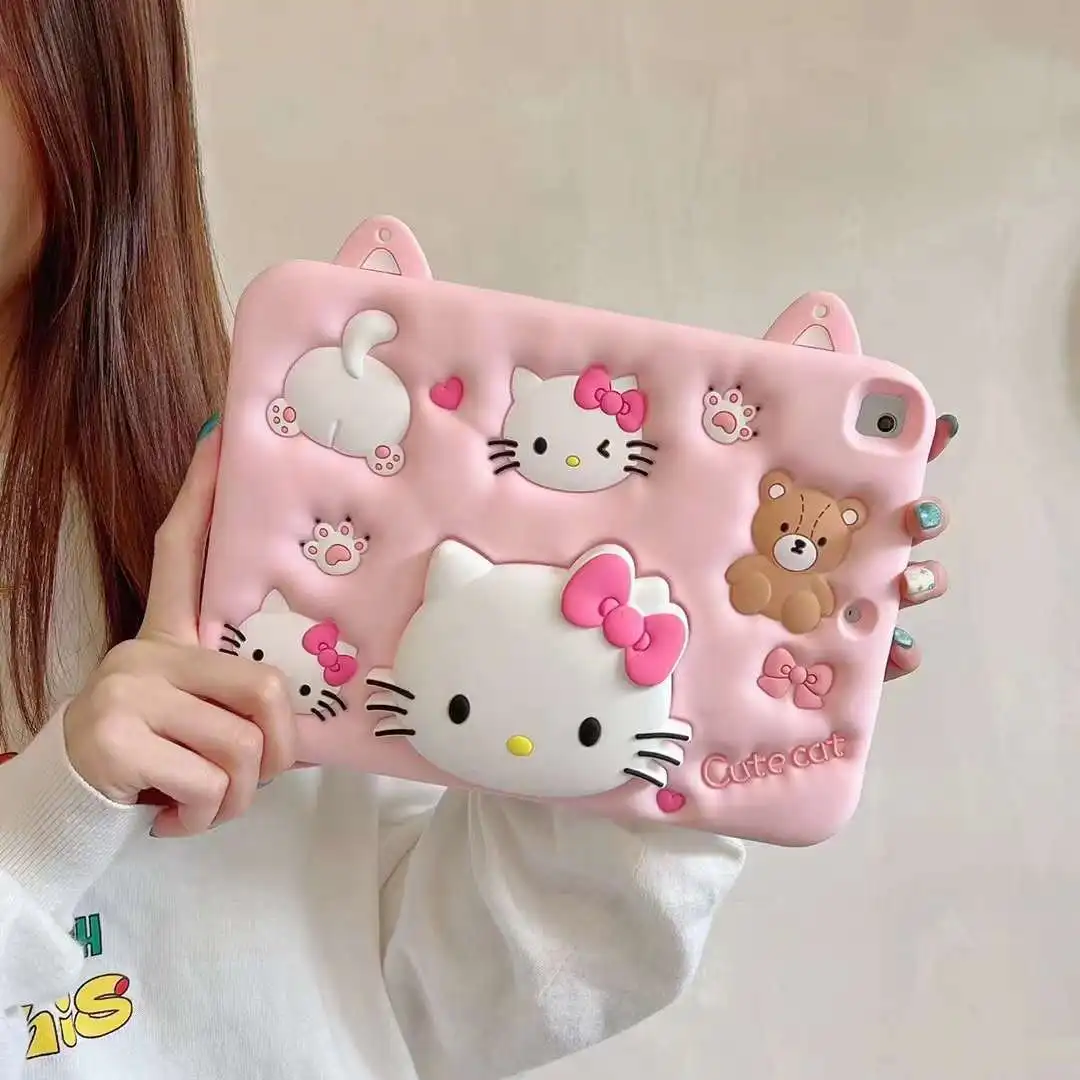 Sanrio Hello Kitty IPad Case For IPad 11th A16 Pro 11 2020 2021 Air 4 5 Mini 4 5 6 10.2 7/8/9/10th Protective Silicone Cover