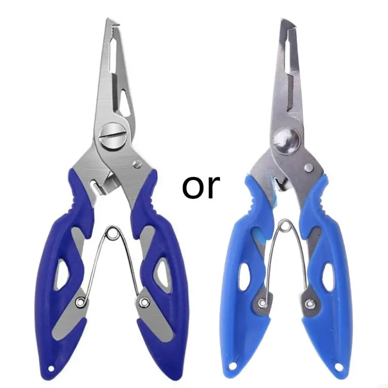 

Practical Spring Fishing Pliers Stainless Steel Braid Cutter Split Ring Scissors 157D