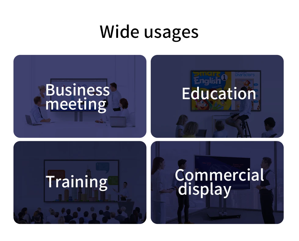 Tableau intelligent interactif LCD de 75 pouces, chariot de télévision Mobile mobile avec écran tactile multimédia, tableau blanc à écran plat interactif