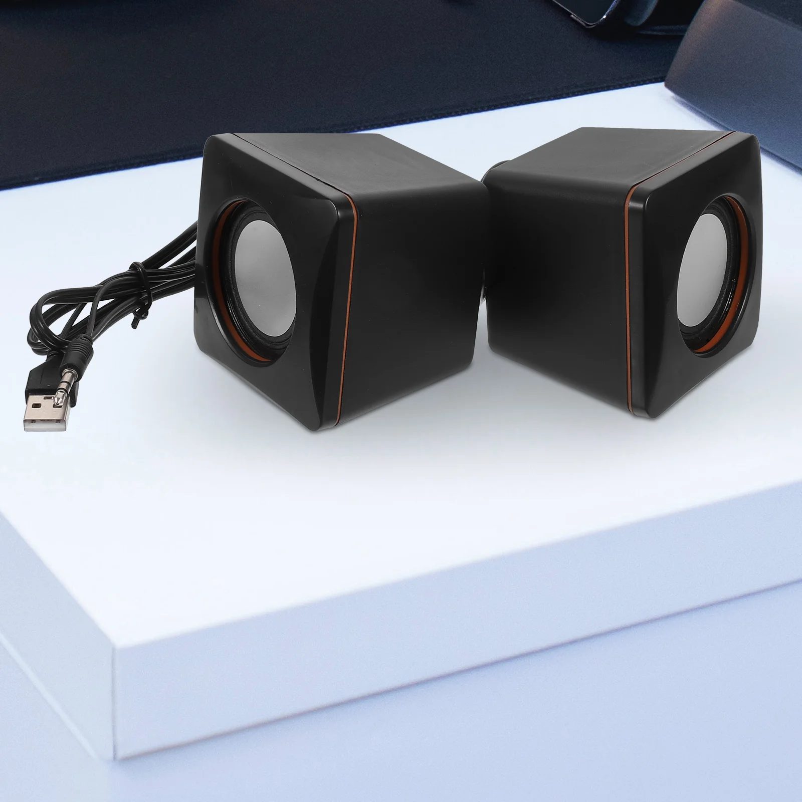 1 Paar Laptop-Desktop-Computer, Mini-Audio, USB, kabelgebunden, Mini-Lautsprecher, Multimedia-Subwoofer, USB-Kabel, Mini-Audio-Desktop-Lautsprecher