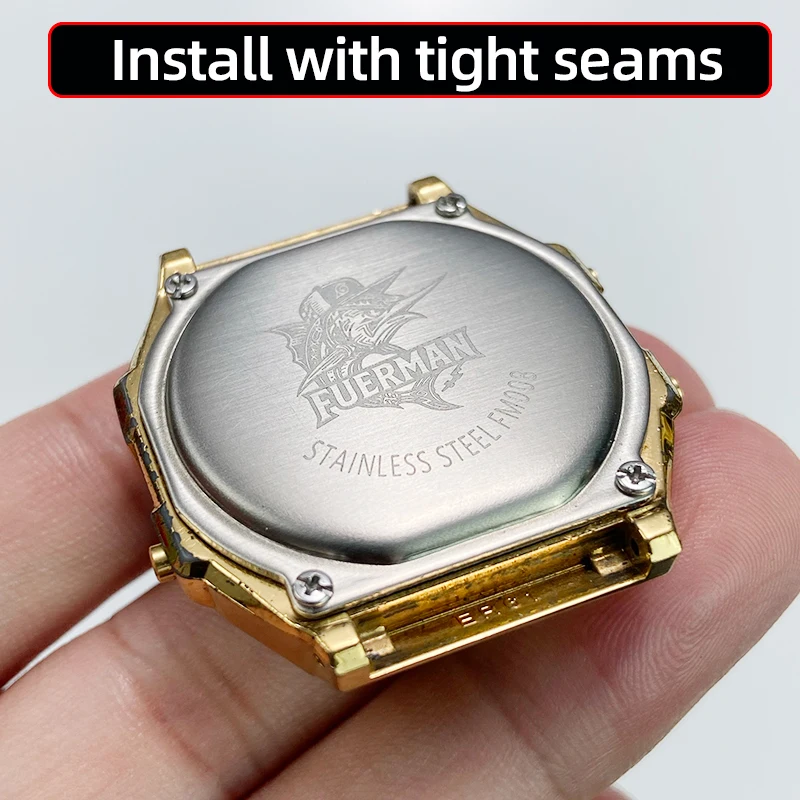 Stainless steel watch back cover Mod，thickened bottom cover with piezo element buzzer disc For Casio F-91 AE1200 A168 A158 watch