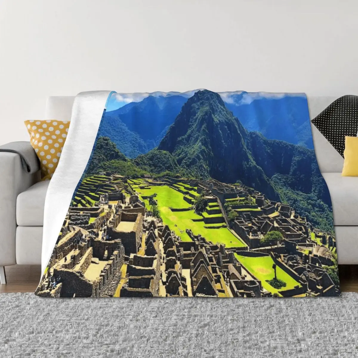 

Machu Picchu Throw Blanket Polar Single Hair cosplay anime Blankets