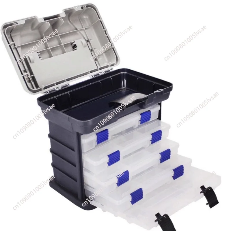 Multifunctional fish box Toolbox Seated large-capacity storage box Bait Portable fishing