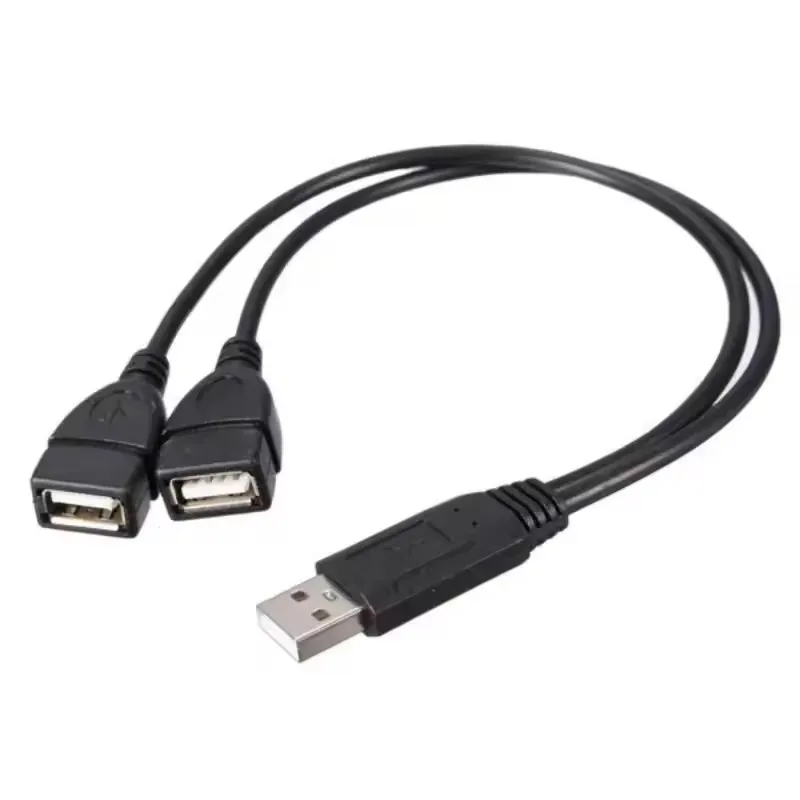 High Quality USB 2.0 Cable A Male To 2 Dual Female USB Transfer Data Hub Power Cord Adapter Charging Extension Cable Hard Disks