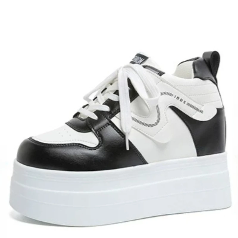 

11CM New Women Platform Sneakers Casual Outdoor Simple Design Skateboard Comfortable Lace Up Sneaker Running Sports Shoes Female