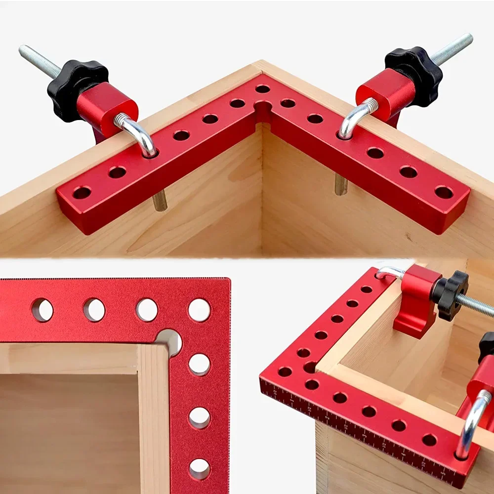 Metal Clamps for Woodworking 90 Degrees Aluminum Alloy Fixed Right Angle Positioning Clip Square Ruler Manual Hand Fixing Tool