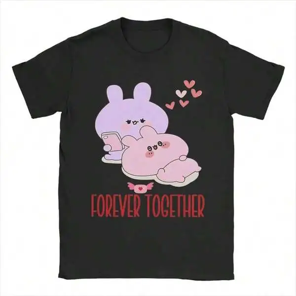 Men Heartfelt Pink Affection Love T Shirts Asamimichaan Cute Asamimi Pure Cotton Tee Shirt Plus Size T-Shirts C260227, Shirt Cotton Graphic Te