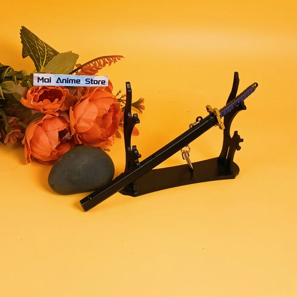 LLavero de Katana de Anime de 6 pulgadas, espada samurái Original, cuchillo de Metal Ninja, espada de tamaño Real, Katana japonesa, juguete para regalo afilado