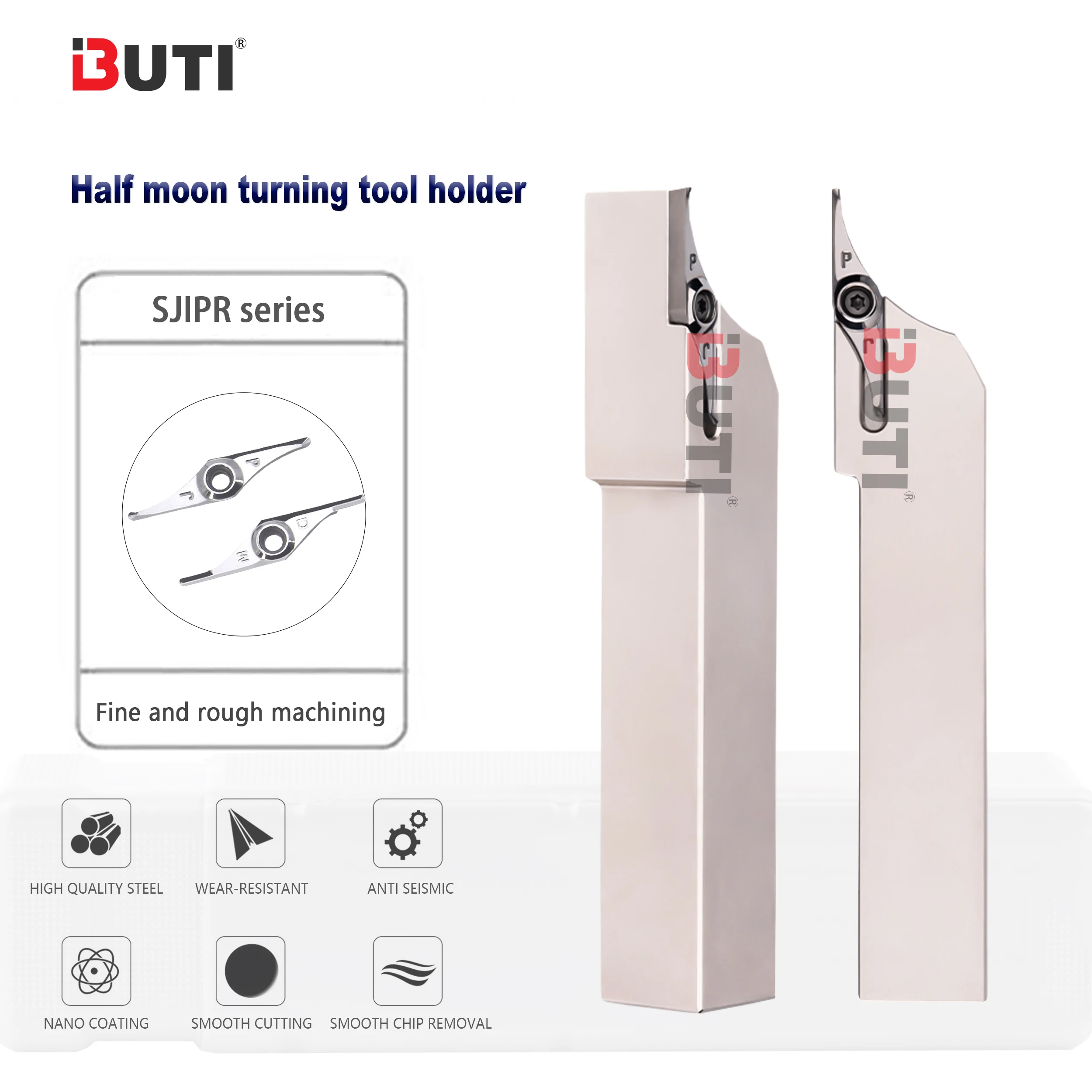 

SJJPR Series Half Moon Turning Tool Holder SJJPR1616K16 Cutter Rod VCGX18T308-PJ/DM Single-edged Double-edged Bending Moon Blade