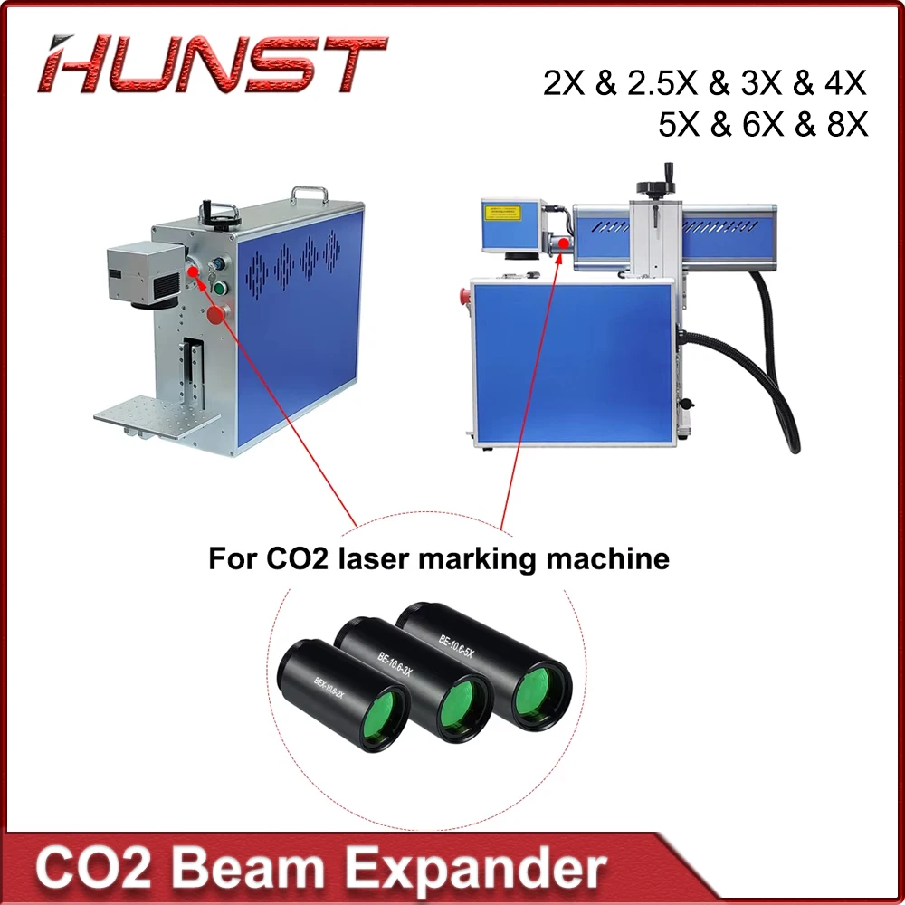 

HUNST CO2 Laser Beam Expander 1.5X - 8X Beam Expansion Ratio M22*0.75 Lens Optics for CO2 10600nm Laser Marking Machine