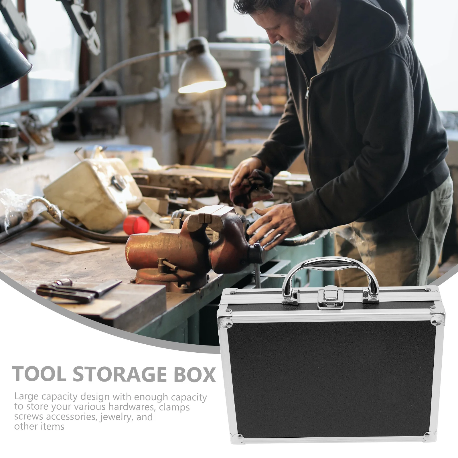 Large Capacity Lightweight Aluminum Alloy Tool Storage Box For Home Office Travel Portable Multifunctional Toolbox Durable