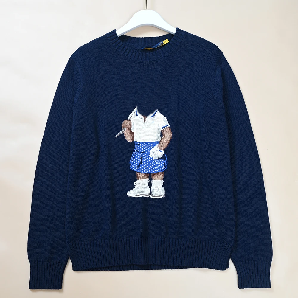 

Ladies Knitted Long Sve round Ne Sweater Color Woven Cartoon Pattern Cotton Yarn Autumn Winter New Sle Casual Comfortable