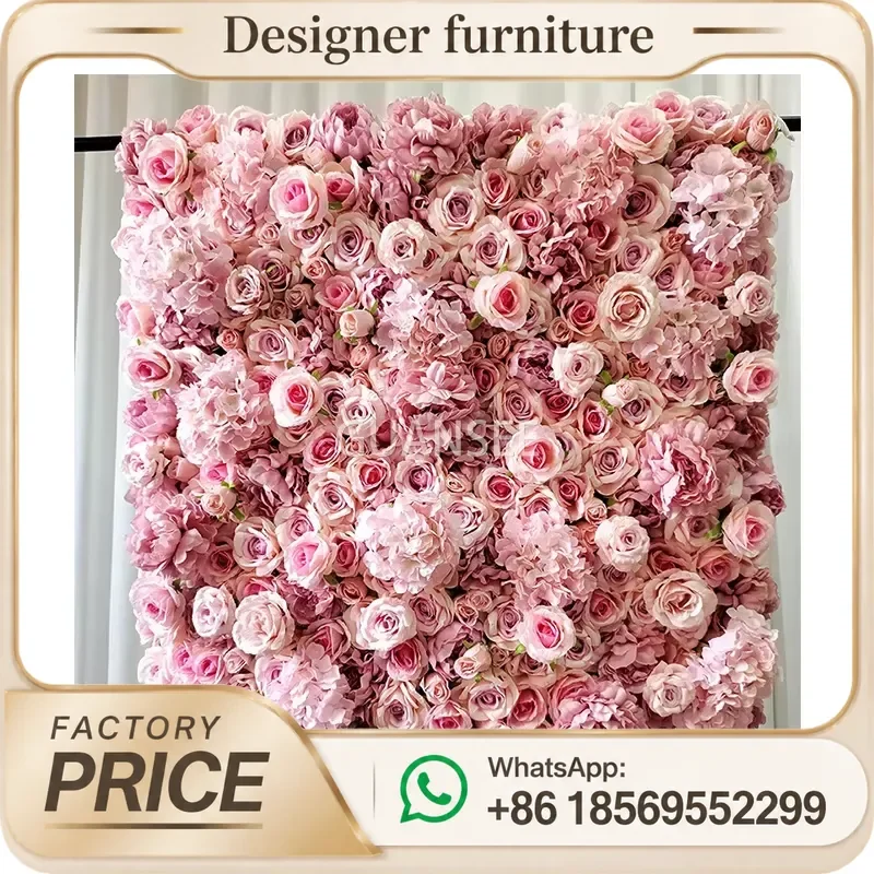 3D Silk Artificial Rose Flowers Wall Decor Lifelike Faux Floral Arrangement For Wedding Event Backdrop Home Party Decoration