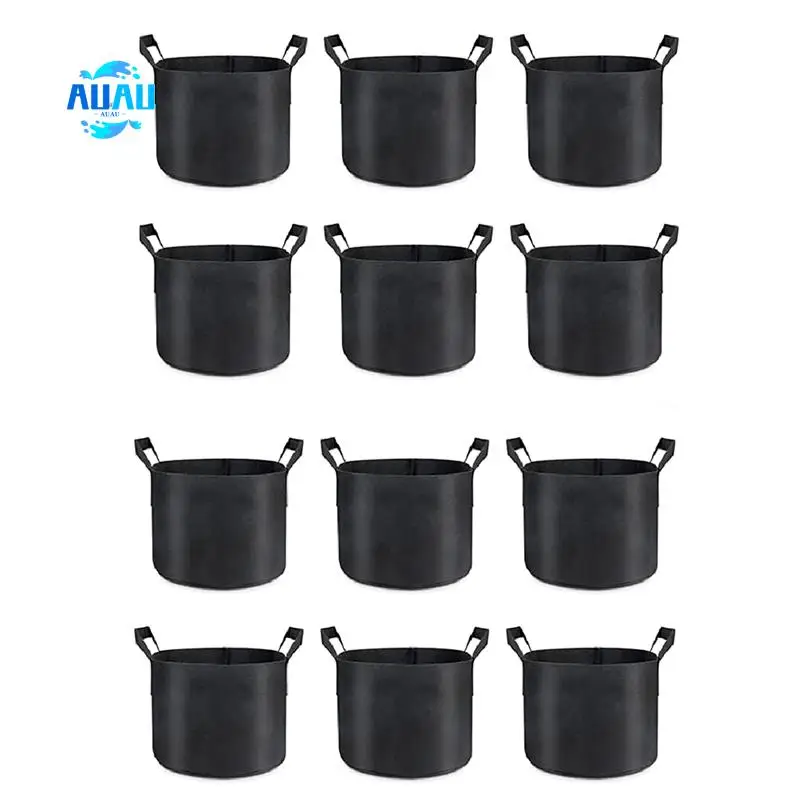 

AUAU-12-Pack Grow Bags 5 Gallon, Thick Fabric Planter Bags For Vegetables, Sturdy Handles & Reinforced Stitching