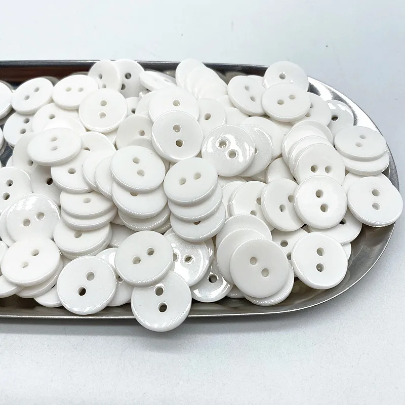 9--25mm Two Holes White Small Buttons Suit Pad Button Bread Round Resin Sewing Buttons Diy Scrapbooking