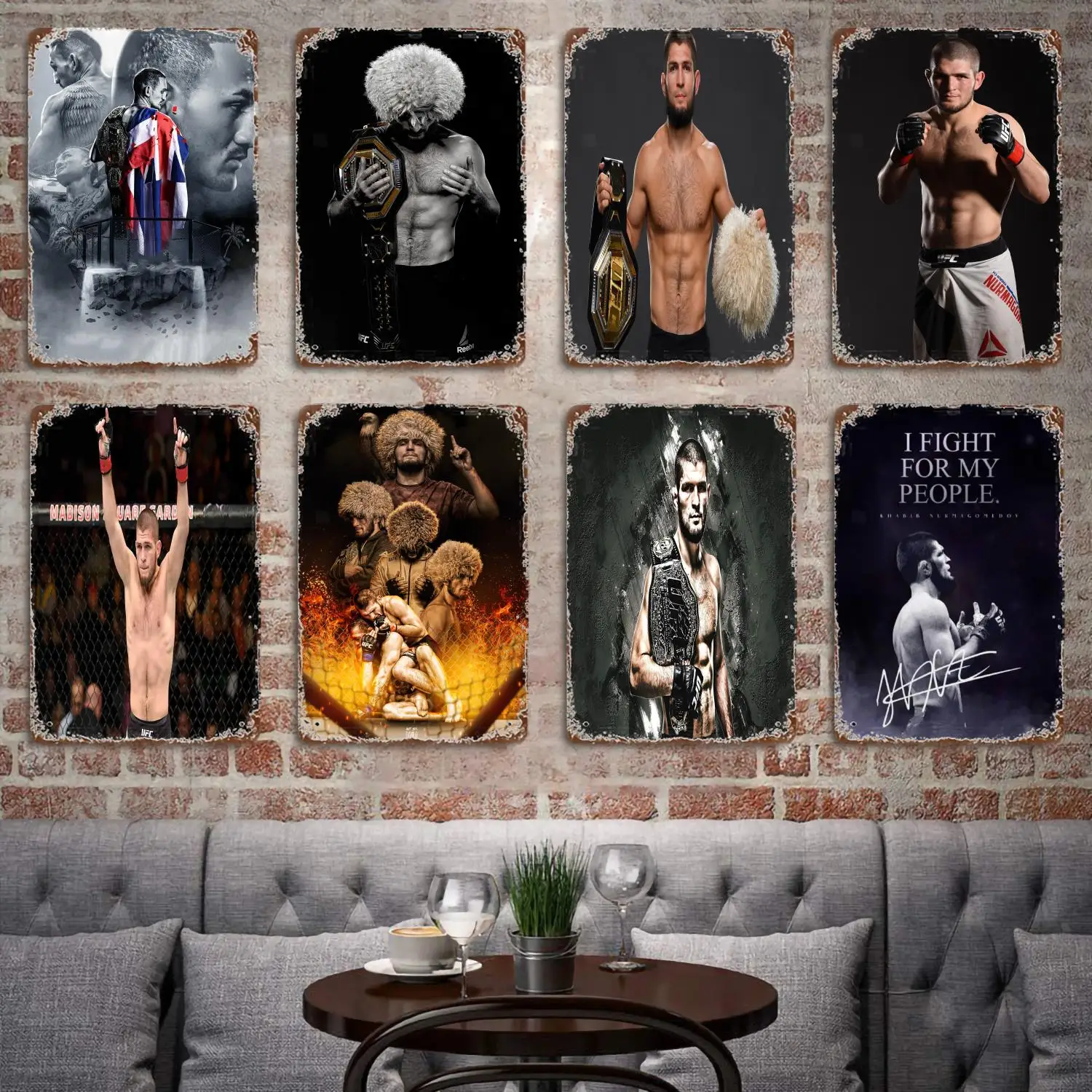 

Металлический декоративный постер Khabib Nurmagomedov, винтажный жестяной знак, металлический знак для паба, бара, мужской пещеры, клуба, Украшение стен