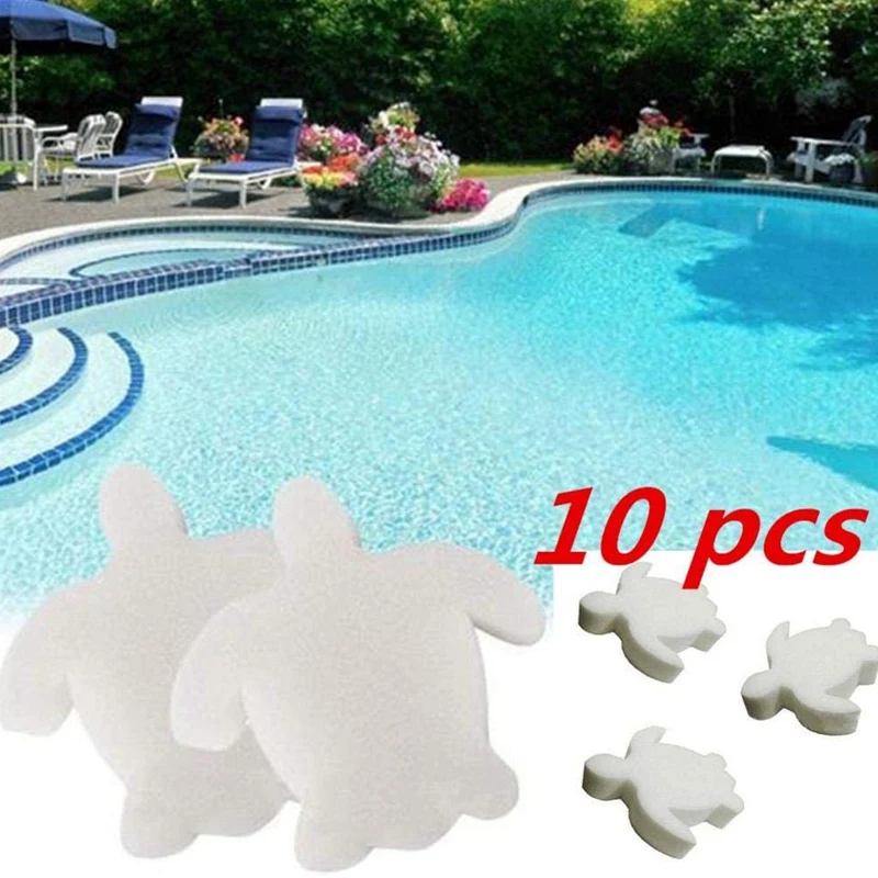 10Pcs Oil Absorbing Sponge Reusable Swimming Pool Filter Grime Scum Cleaning Tools For Hot Tub And Swimming Pool