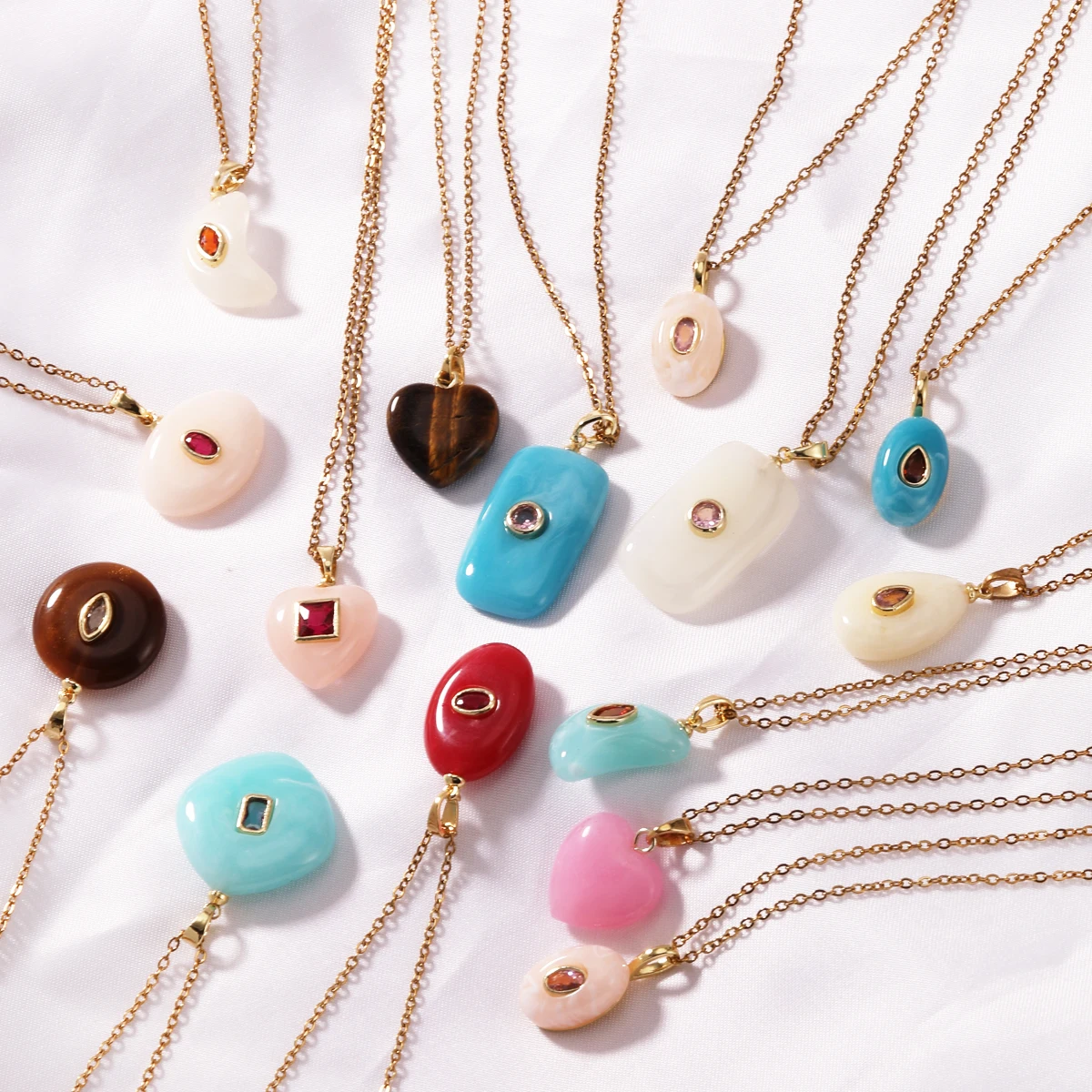 Resin Art Necklace - Colar Vintage Boho Multicolorido de Resina