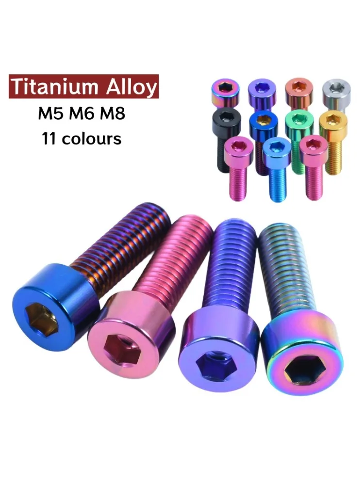AliExpress NONE 1pcs Hexagon Socket Cap Head Titanium Bolt M5 M6 M8 Colorful Allen Key Head Ti Screws for Bicycle Motorcycle Car Drones DIN912