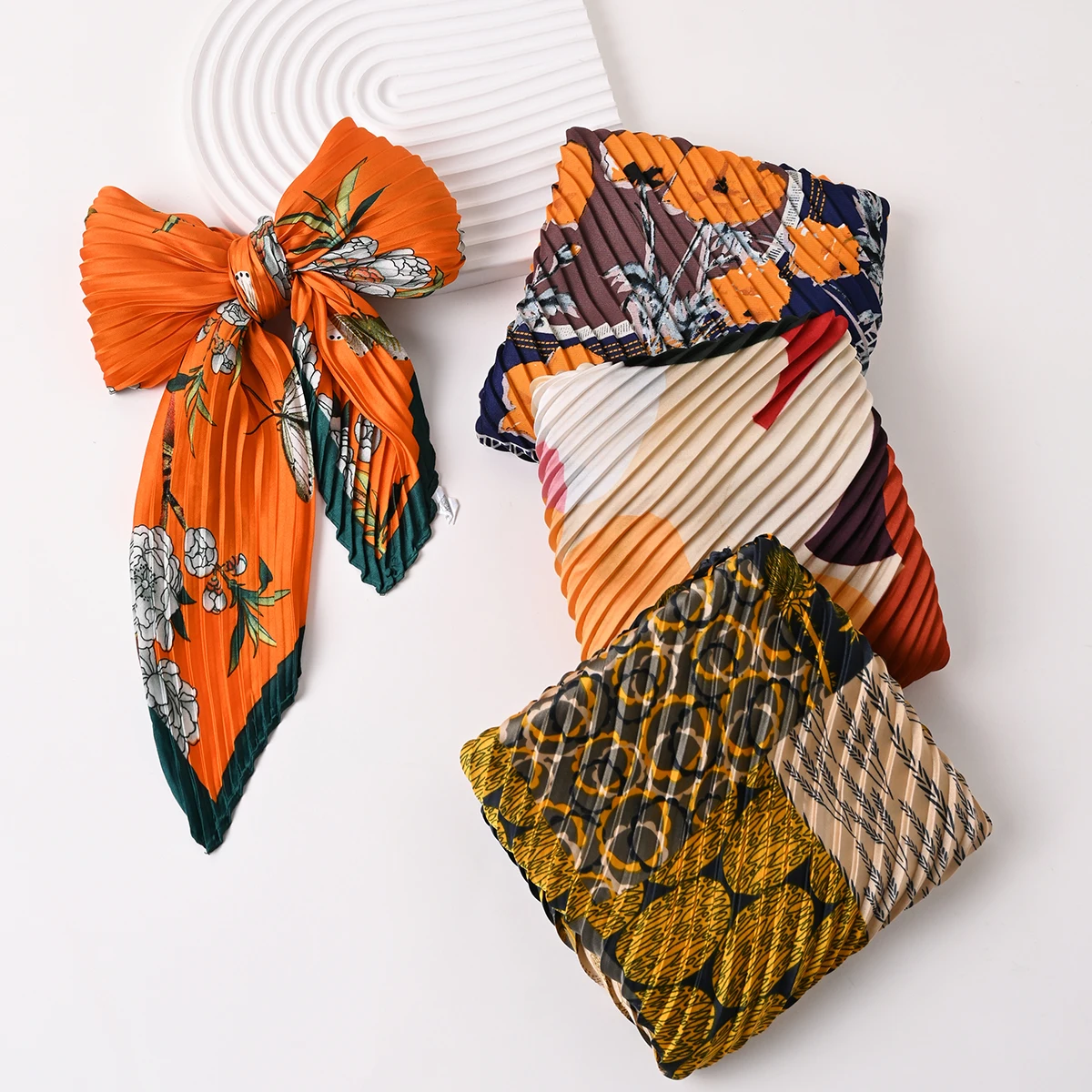 2025 moda crepe seda cetim lenço de cabelo para mulheres lenço impresso saco cachecóis feminino cabeça quadrada bandana cachecóis para senhoras