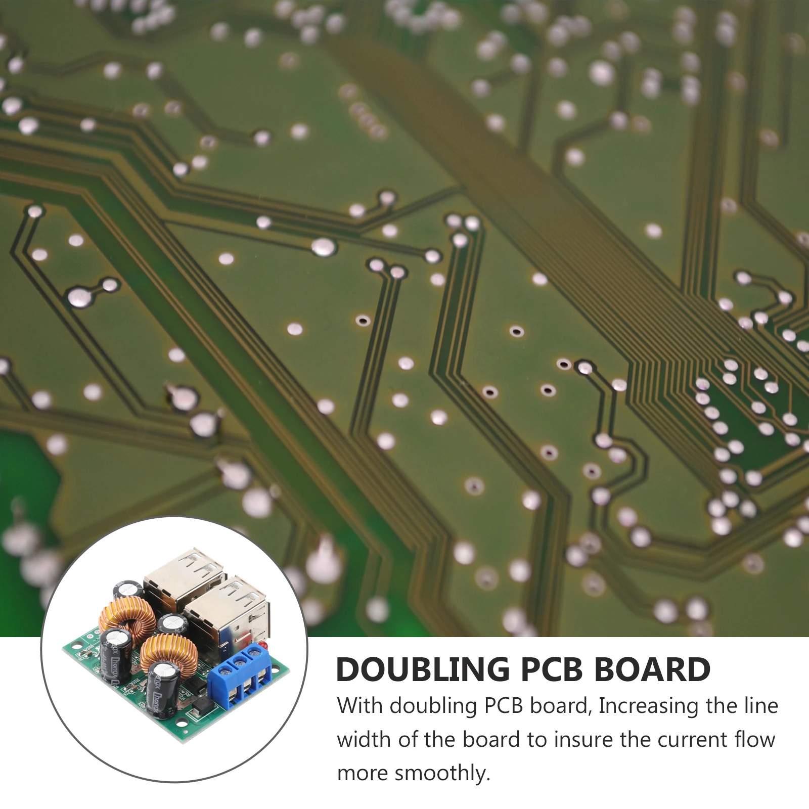 

Dc 9V 12V 18V 20V to 5V USB Power Module 4 Port High Frequency Low Resistance Capacitors Double Pcb Board High Stability